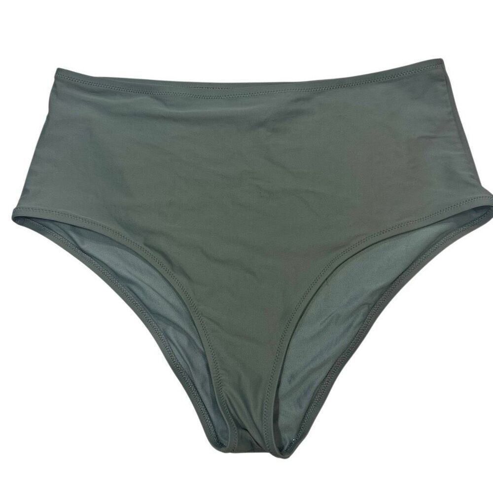 Aerie High Waisted Stretchy Full Coverage Swim Bikini Bottom Green XL